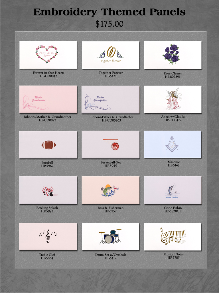 Embroidery Themed Panels